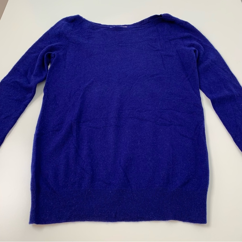 Cashmere Etam Sweater Pullover Cobalt Blue Sz Small Lovely Cashmere Quiet Luxury - Picture 4 of 11